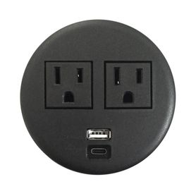multicontactos empotrable doble usb a  c color negro no incluye cable de poder 1100083604219054