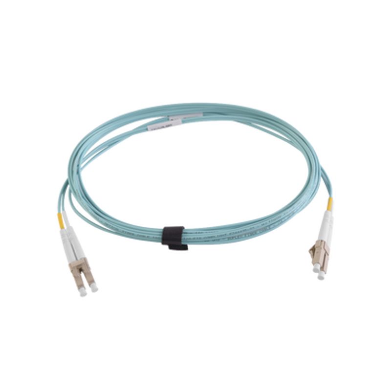 Jumper De Fibra Óptica Multimodo 50/125 Xglo Om3 Lclc Duplex Ofnr Color Aqua 5 Metros