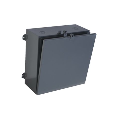 gabinete eléctrico de lamina galvanizada de 584 x 584 x 272 mm autoextinguible resistente a polvo agua y rayos uv color gris th