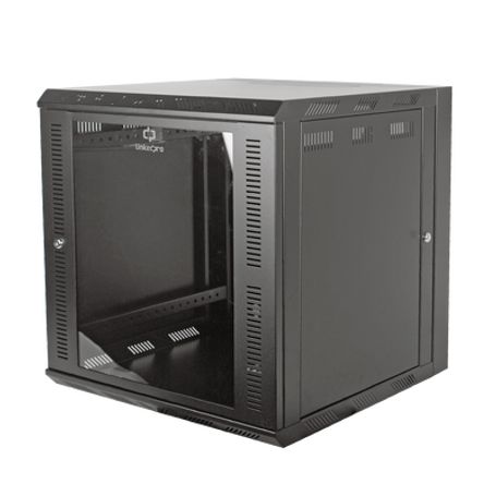 Gabinete Para Montaje En Pared Cuerpo Abatible Con Rack 19 De 12 Unidades Ventana De Cristal