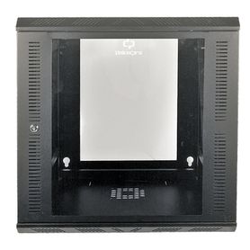 gabinete para montaje en pared cuerpo abatible con rack 19 de 12 unidades ventana de cristal74712