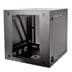 gabinete para montaje en pared cuerpo abatible con rack 19 de 12 unidades ventana de cristal74712