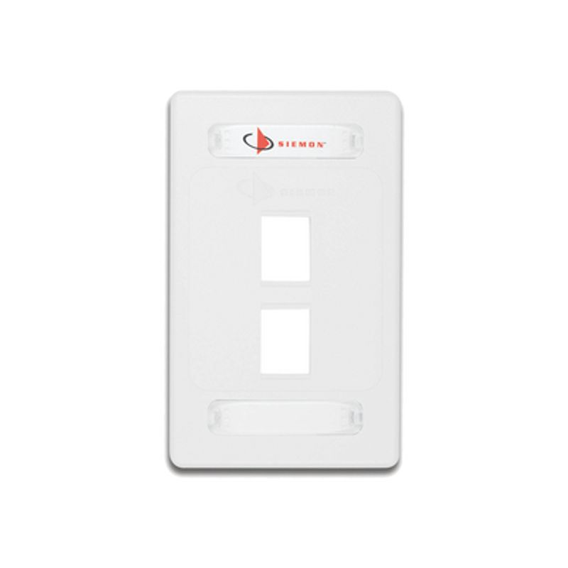 Placa De Pared Modular 10g Max De 2 Salidas Color Blanco Versión Bulk (sin Empaque Individual)