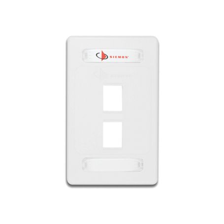 Placa De Pared Modular 10g Max De 2 Salidas Color Blanco Versión Bulk (sin Empaque Individual)