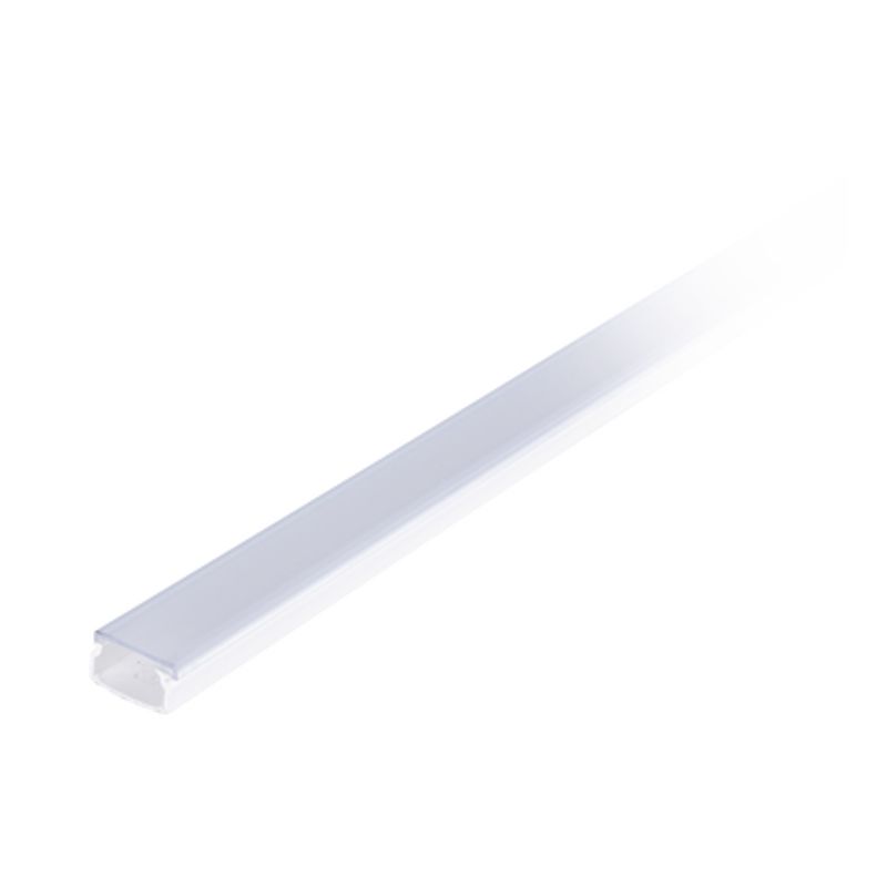  Canaleta Blanca Con Tapa Transparente De Pvc Auto Extinguible Ideal Para Colocar Iluminación Tipo Led Sin División 20 X 10 Mm T