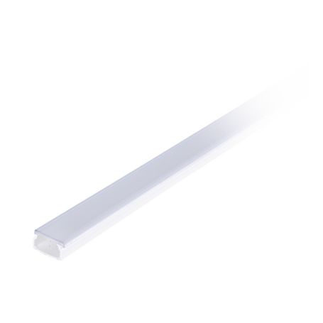  canaleta blanca con tapa transparente de pvc auto extinguible ideal para colocar iluminación tipo led sin división 20 x 10 mm 