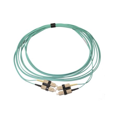 jumper de fibra óptica multimodo 50125 om3 xglo scsc duplex ofnr color aqua 5 metros