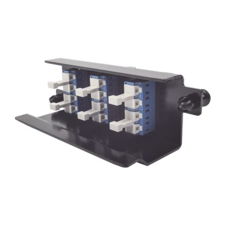 Placa Acopladora De Fibra Óptica Plug And Play Con 6 Conectores Lc Duplex (12 Fibras) Para Fibra Monomodo Azul