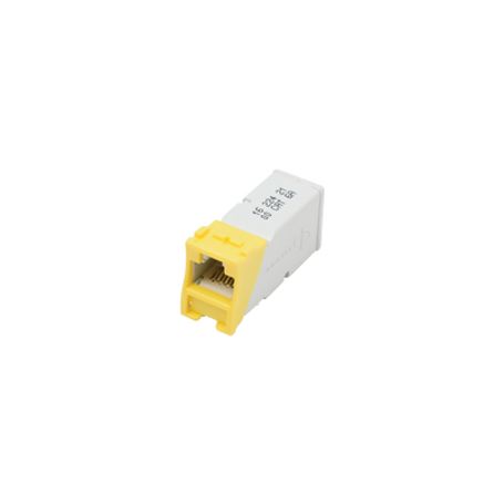 jack zmax cat6a utp montaje hibrido en placa de pared plano y angulado color amarillo