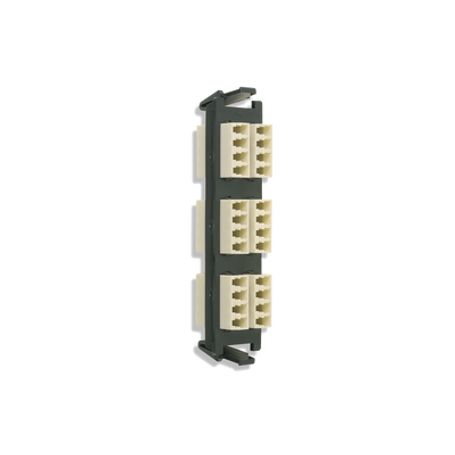 placa acopladora de fibra óptica quickpack con 6 conectores lc quad 24 fibras para fibra multimodo beige