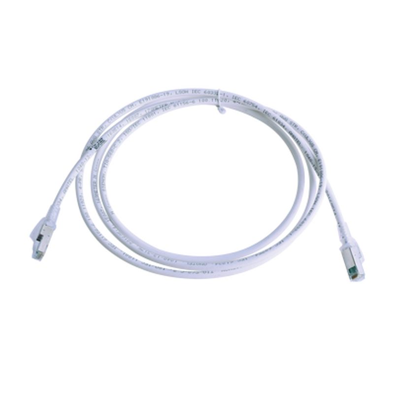 Patch Cord Zmax Cat6a S/ftp Cm/ls0h 7ft Color Blanco Versión Bulk (sin Empaque Individual)