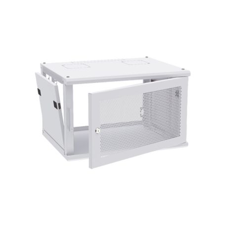 Gabinete De Pared Fijo Puerta Perforada Rack 19 De 6 Ur (600 X 355 X 523 Mm)(an X Al X Prof.) Color Blanco