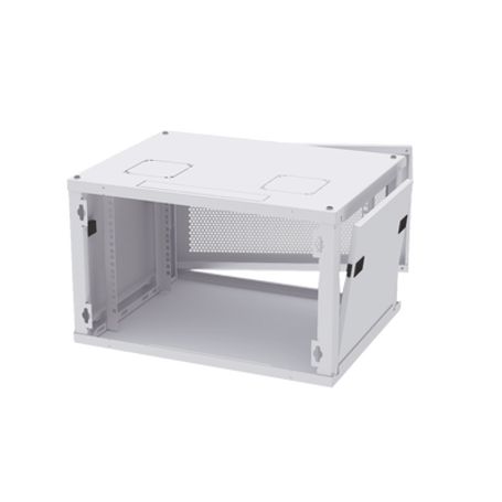 Gabinete De Pared Fijo Puerta Perforada Rack 19 De 6 Ur (600 X 355 X 523 Mm)(an X Al X Prof.) Color Blanco