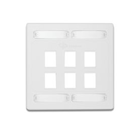 placa de pared doble modular 10g max de 6 salidas color blanco