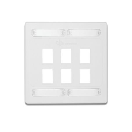 placa de pared doble modular 10g max de 6 salidas color blanco