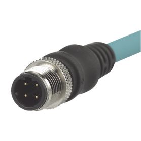cable de conexión industrialnet cat5e con conector recto m12 dcode macho en ambos extremos blindado sftp forro tpo color azul c