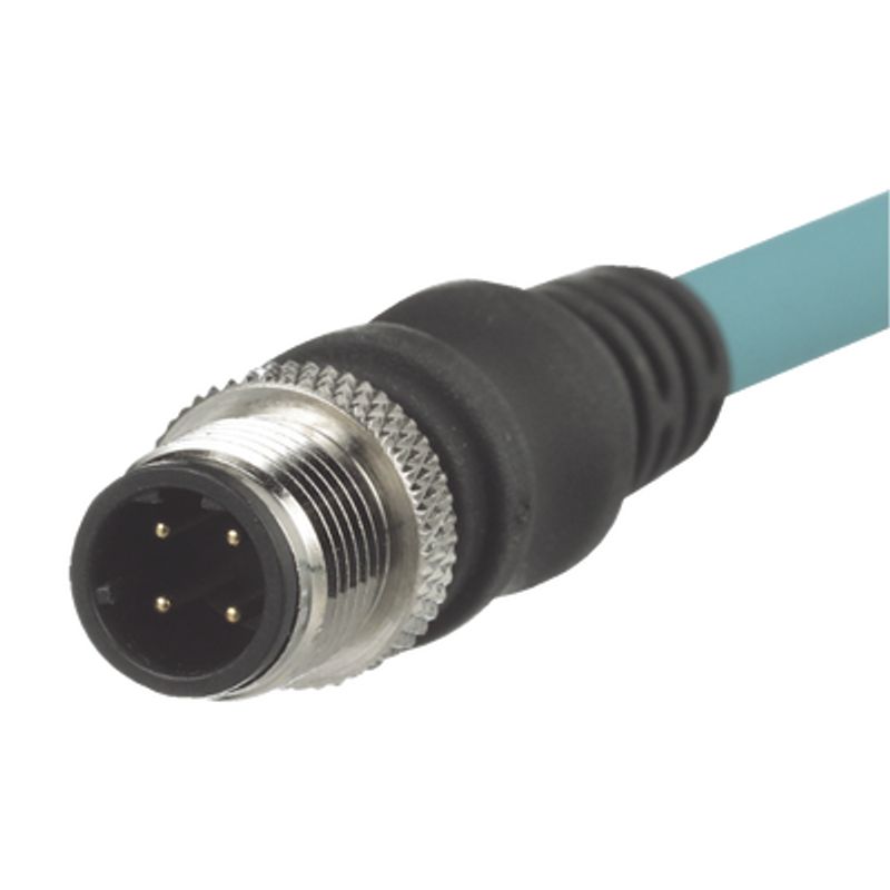 Cable De Conexión Industrialnet Cat5e Con Conector Recto M12 Dcode Macho En Ambos Extremos Blindado S/ftp Forro Tpo Color Azul C