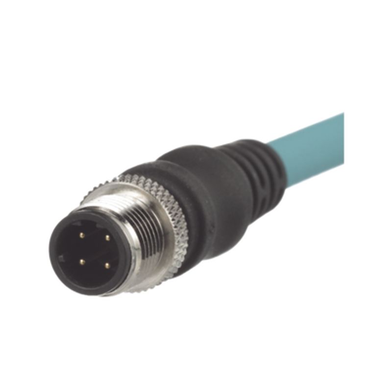 Cable De Conexión Industrialnet Cat5e De M12 Dcode Macho Recto A M12 Dcode Macho Angulado Blindado S/ftp Forro Tpo Color Azul Ce