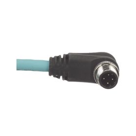 cable de conexión industrialnet cat5e de m12 dcode macho recto a m12 dcode macho angulado blindado sftp forro tpo color azul ce