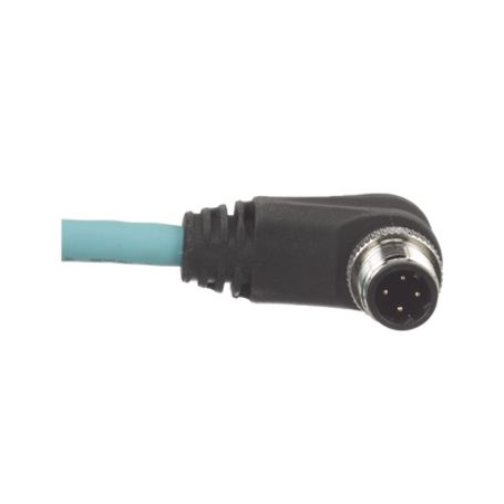Cable De Conexión Industrialnet Cat5e De M12 Dcode Macho Recto A M12 Dcode Macho Angulado Blindado S/ftp Forro Tpo Color Azul Ce