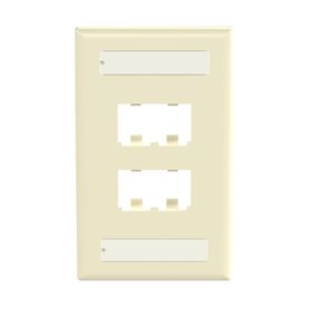 placa de pared vertical clásica salida para 4 puertos minicom con espacios para etiquetas color marfil178294