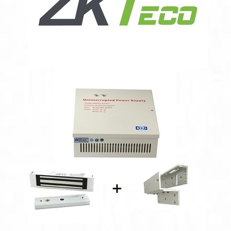 Zkteco Lm120ypak  Paquete De Contrachapa Magnética De 120 Kg O 264 Lb Incluye Soporte Para Instalación En Zl Y Gabinete De Energ