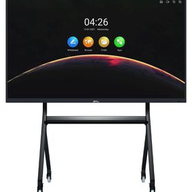 zkteco iwba01b  soporte de piso desplazable para pantallas interactivas serie iwb  color negro  carga máxima de 100 kg  4 rueda