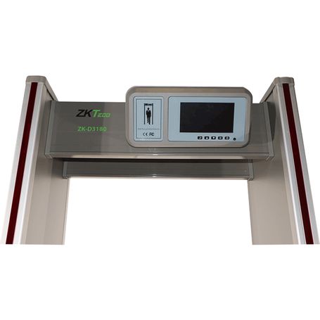 Zkteco D3180  Arco Detector De Metales / 18 Zonas De Detección / Pantalla Lcd 7/ 500 Niveles De Sensibilidad Por Zona / Conteo D
