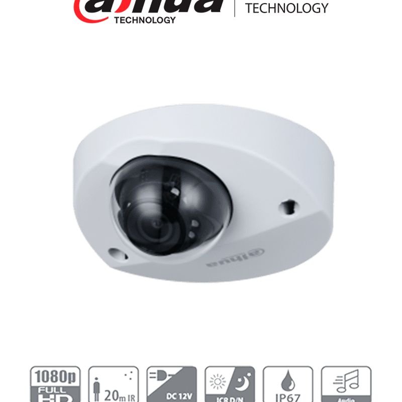 Dahua Hdbw3200fm  Cámara Domo De 2 Megapixeles/ Especial Para Dvr Movil / Lente De 2.8mm/ 106 Grados De Apertura/ Ir De 20 Metro