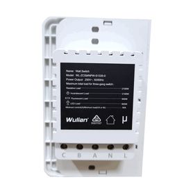 wulian switchaw3ln  apagador inteligente para automatización de control de luces con formato americano conexión ln 3 botones  a