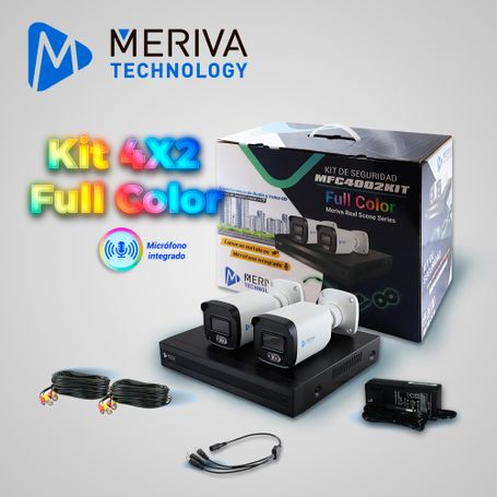 kit 4x2 meriva technology mfc4002kit incluye 1 dvr mxvr4004a 4ch 1080plite soporta audio sobre coaxial o utp   2 cámaras hd mer