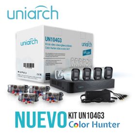 kit uniarch 4x4 calidad 1080p 2mp analogo bullet exterior un104g3 tecnologia colorhunter video a color 247 incluye 4 camaras 2m