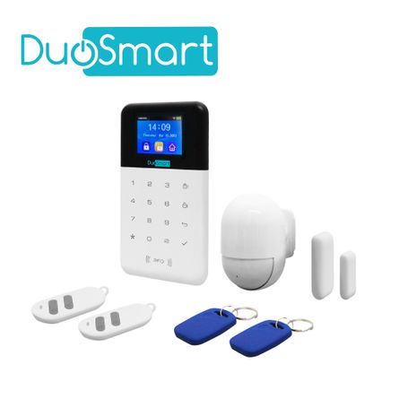 kit alarma inalambrica duosmart c30 comunicacion dual wifi 24 ghz rf 43392 incluye 1 panel con teclado 1 pir 1 magneto 2 llaver