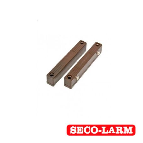 Contacto Magnético De Uso Rudo Secolarm Sm216/br / Color Marrón/ Separación De Contacto De 7 Cm/ Salida De Alarma N.c./ Montaje 