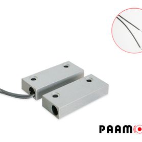 contacto magnetico paamon pmmgn41 alambrico metalico ideal para puertas de metal uso comercial o industrial salida de alarma nc