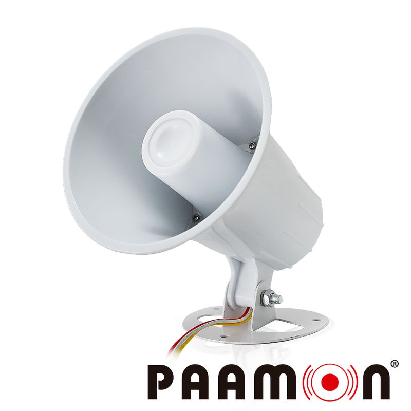 Sirena 15watts Paamon Pamsre15w Doble Tono / Alambrica / Color Blanco / Material Abs/ Uso En Interior Y Exterior/ Nivel De Sonid