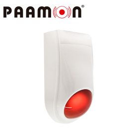 sirena con estrobo alambrica paamon pamsl500 tamper no y nc facil instalacion para uso en exterior ip65 material plastico abs c