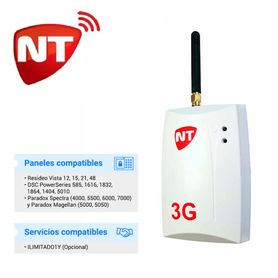 comunicador 3g netio  ntlink 3g para paneles de alarma dsc honeywell y paradox con conexion por bus de datos  activación y desa