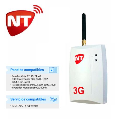 Comunicador 3g Netio / Ntlink 3g Para Paneles De Alarma Dsc Honeywell Y Paradox Con Conexion Por Bus De Datos / Activación Y Des