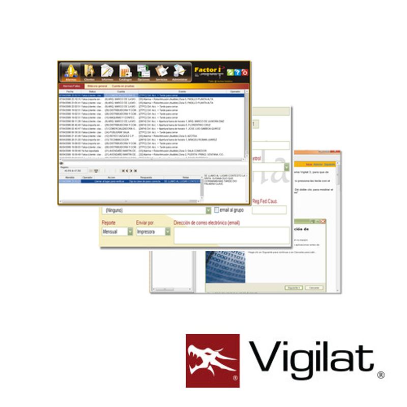 Software De Monitoreo Vigilat Para 500 Cuentas Y 4 Puestos De Operacion Al Mismo Tiempo Se Pueden Incluir De 1 Hasta 16 Receptor