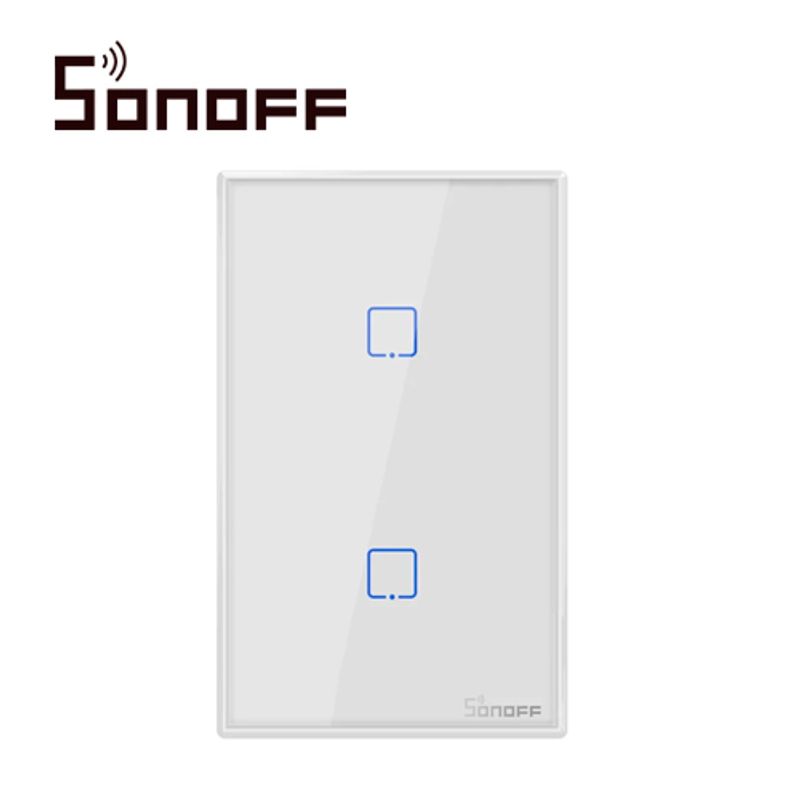 Apagador De Pared Touch On/off Sonoff T2us2c Smart Inalambrico Wifi Para Solucion De Smart Home Con Temporizador Para Ios Y Andr