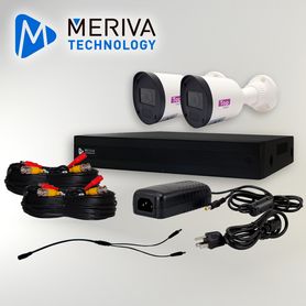 kit fusion merivatopvision 4x2  2mp h265 p2p incluye 1 dvr 4ch bnc  2ch ip mxvr2104  2 cámaras bullet 2mp tcb120 topvision poli