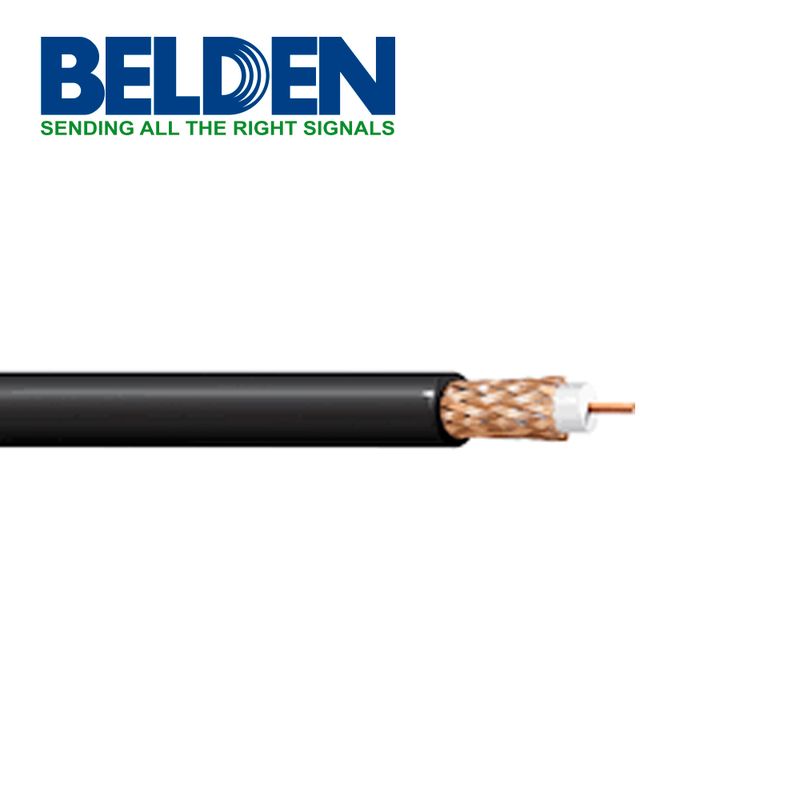 Cable Coaxial Belden 543945x 0101000 Para Camras De Seguridad Cctv Rg59 Conductor Y Malla 95 Cobre 305 Mto Negro