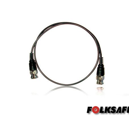 cable de video bnc60 folksafe coaxial delgado color negro compatible con tecnologias análogas y hd 60cm de largo con conectores