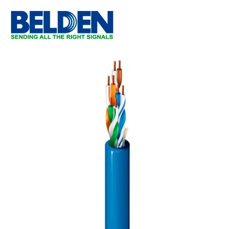 cable utp cat5e belden 1583a 0063000 forro pvc azul cmr 4 pares 200 mhz calibre 24awg 100 cobre uso interior ideal para instala