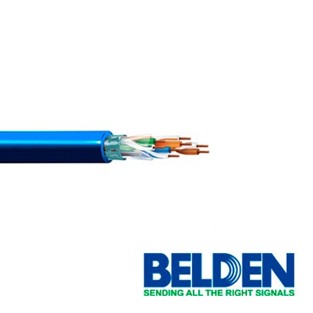 cable ftp cat5e belden 1212f 006a1000 forro pvc azul cmr 4 pares 350mhz calibre 24 awg 100 cobre uso interior ideal para instal