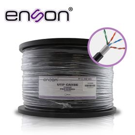 cable utp cat5e enson 13151b305 doble forro serie proii calibe 24 awg 100 cobre bobina de 305 metros forro pe color negro y pvc