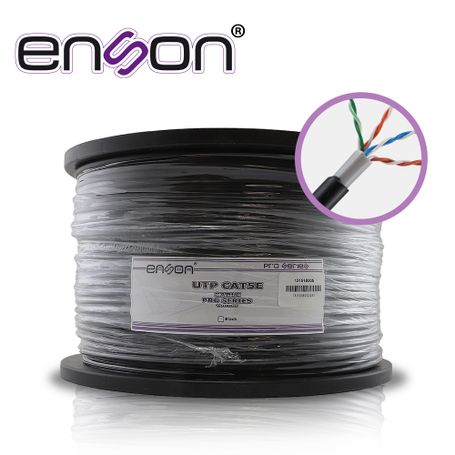 Cable Utp Cat5e Enson 13151b305 Doble Forro Serie Proii Calibe 24 Awg 100 Cobre Bobina De 305 Metros Forro Pe Color Negro Y Pvc 