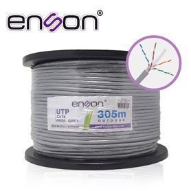 cable utp cat6 enson 13161g305 serie proii calibe 23 awg 100 cobre de alto rendimiento bobina de 305 metros forro pvc color gri