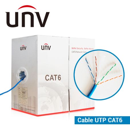 cable utp cat6 unv cablc3100ain forro pvc azul 4 pares calibre 23 awg 100 cobre uso interior especial para instalaciones seguri